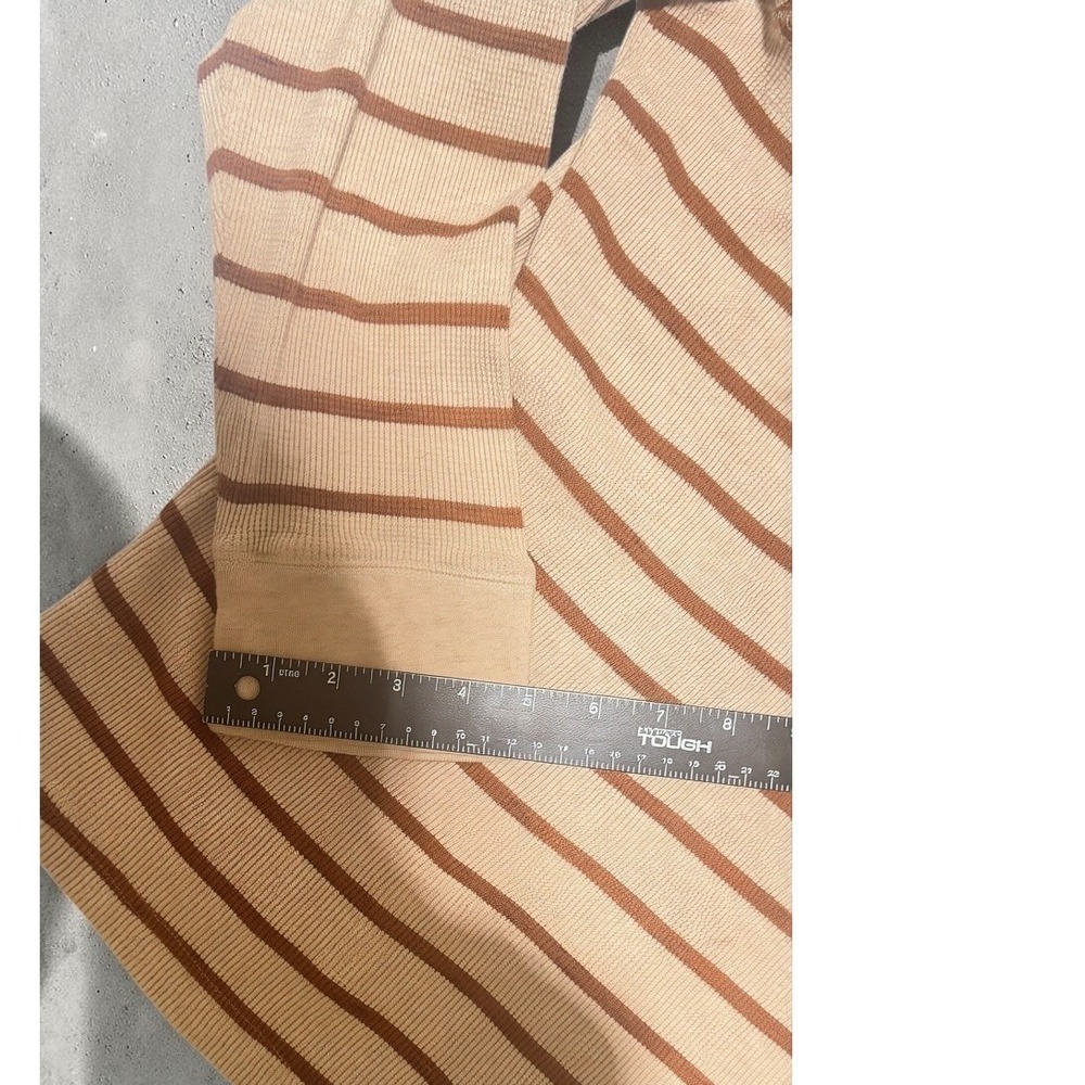 Foundry Supply Co Mens 3XL Henley Shirt Tan Brown Striped Waffle Thermal Cotton - Picture 9 of 11